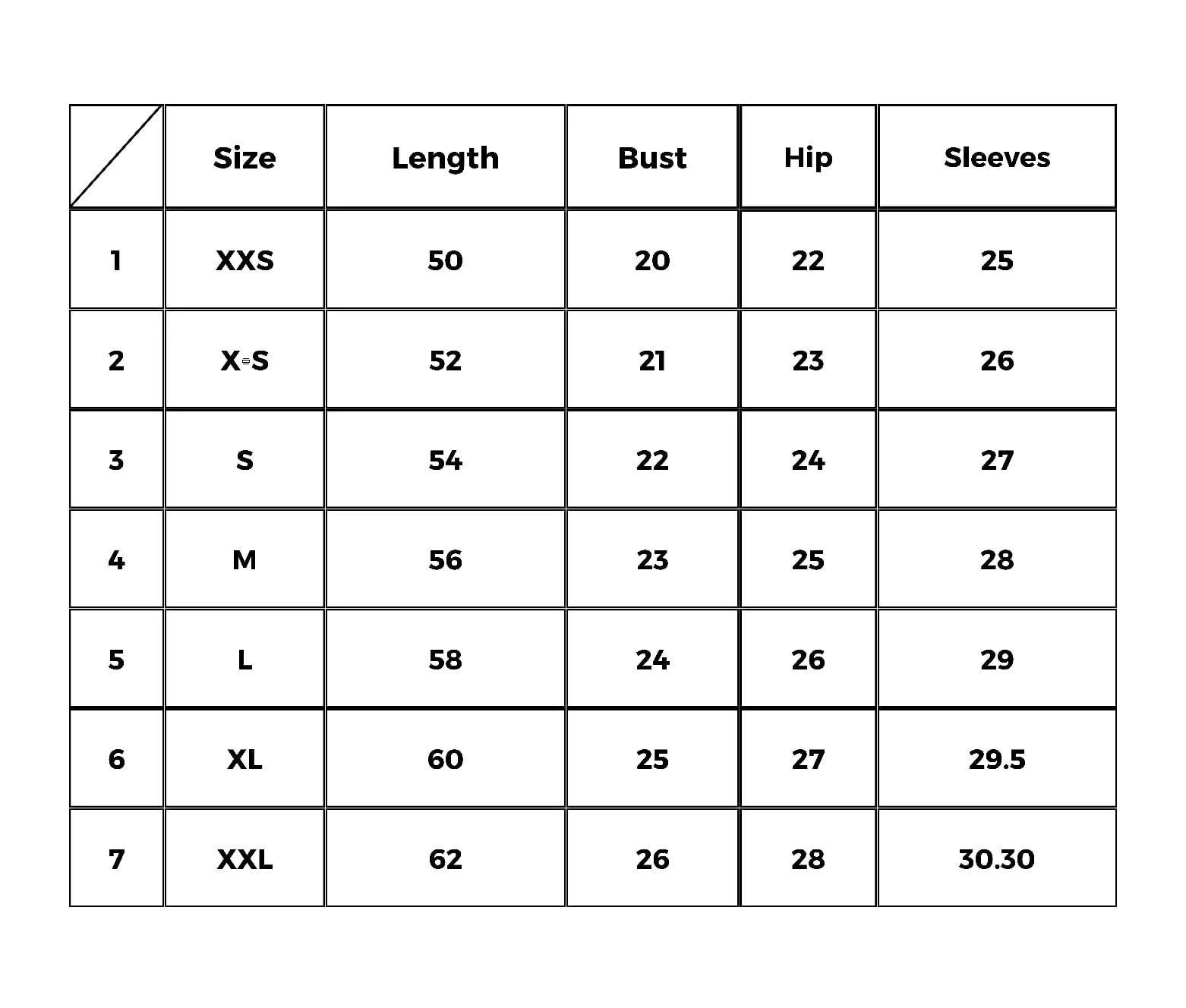 size-chart size chart spago